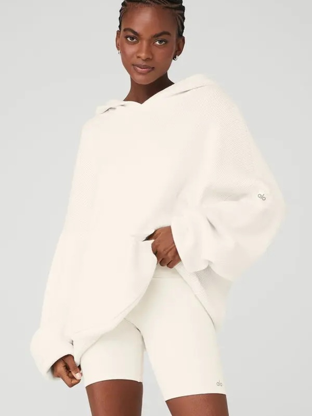 ALO Yoga Scholar Hooded Sweater In Ivory- Size S (read description)